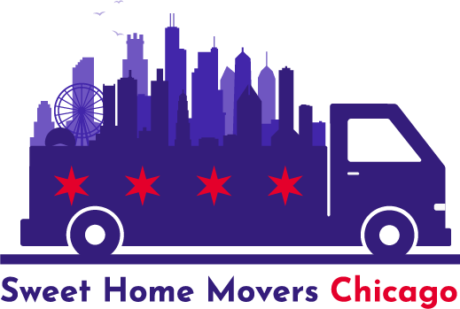 Chicago logo with moving truck