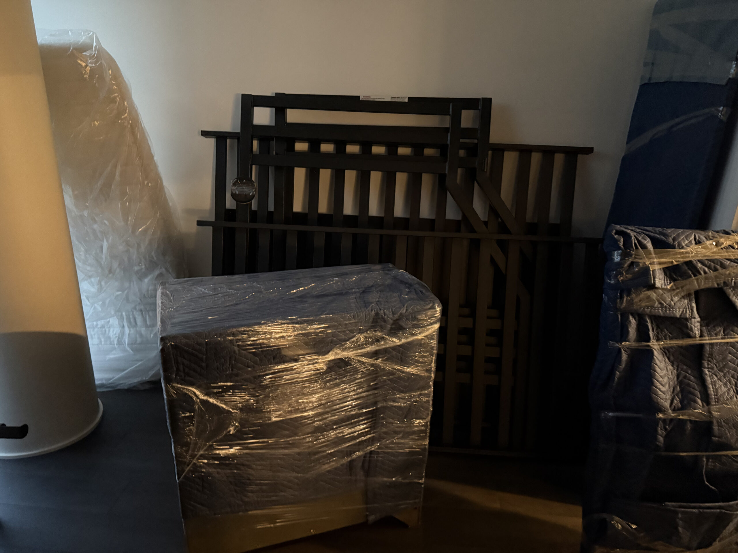 furniture neatly wrapped for packing