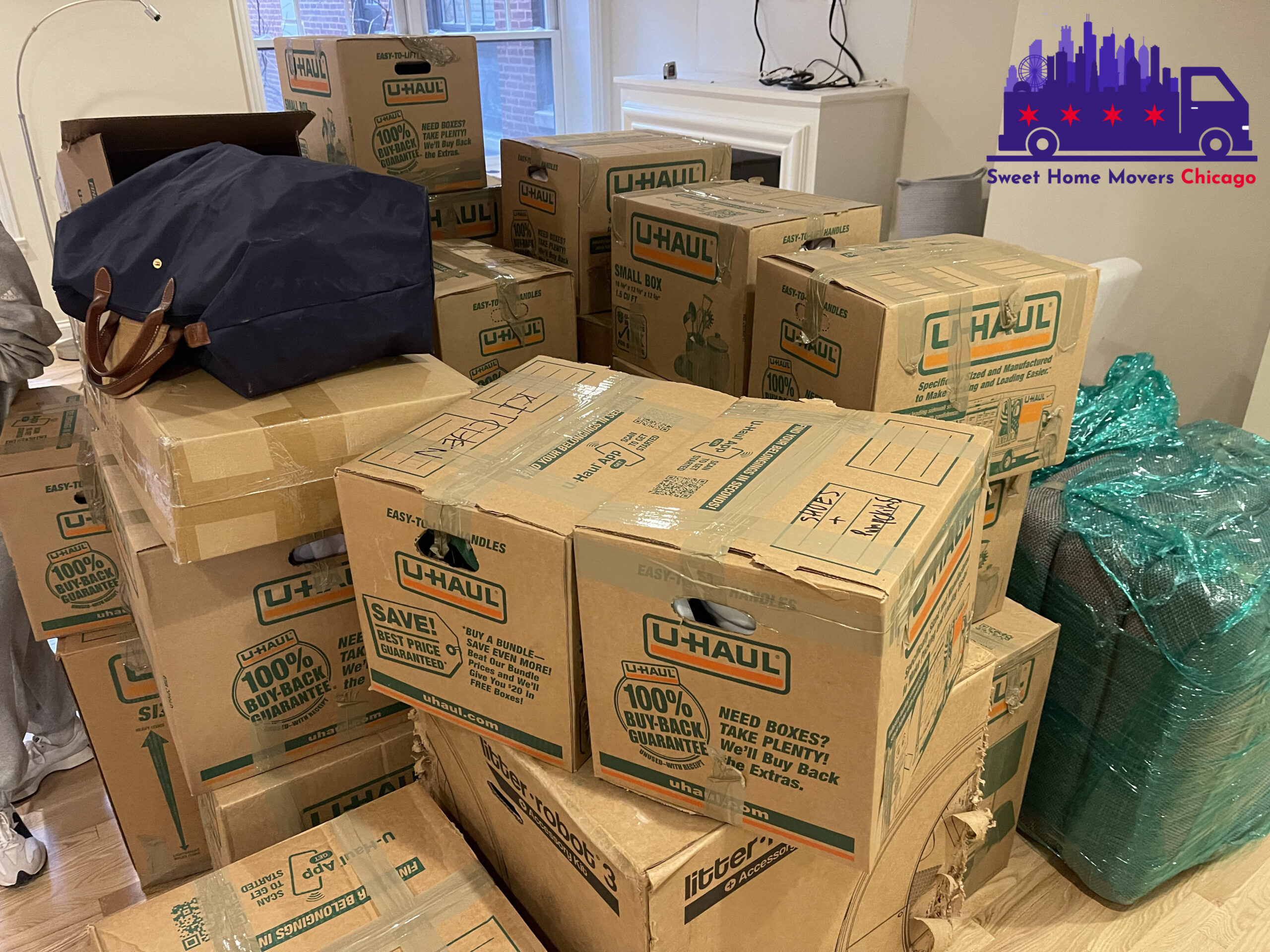 Neatly Packed and Organized Boxes For A Local Move