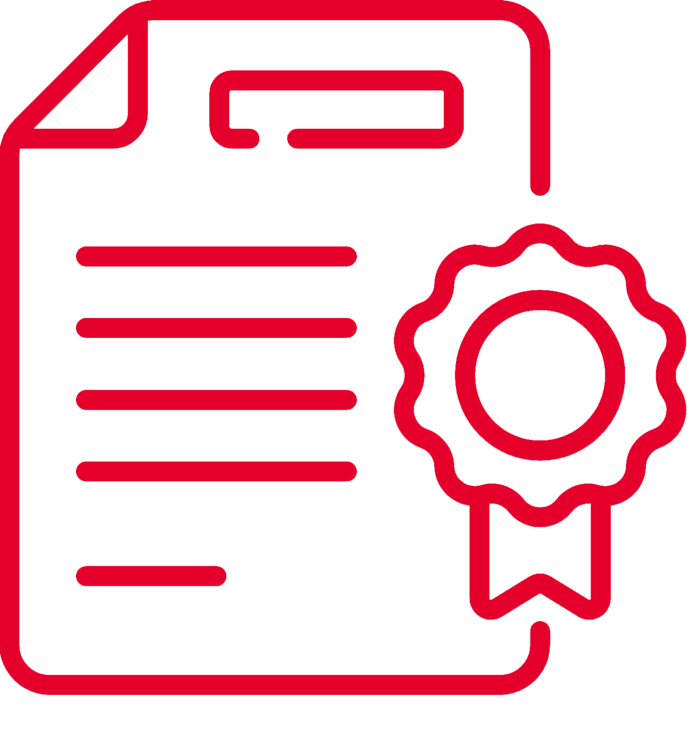 Document with award ribbon icon